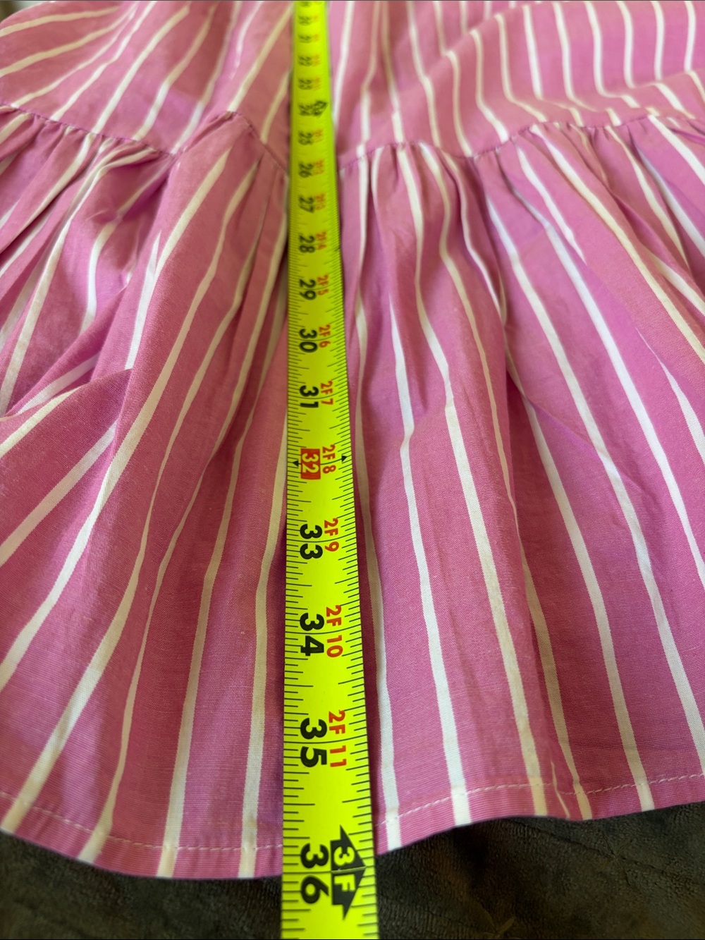 JCrew Pink Striped Smocked Ruffle Mini Dress Coquette Southern Prep Garden Party - Picture 8 of 10
